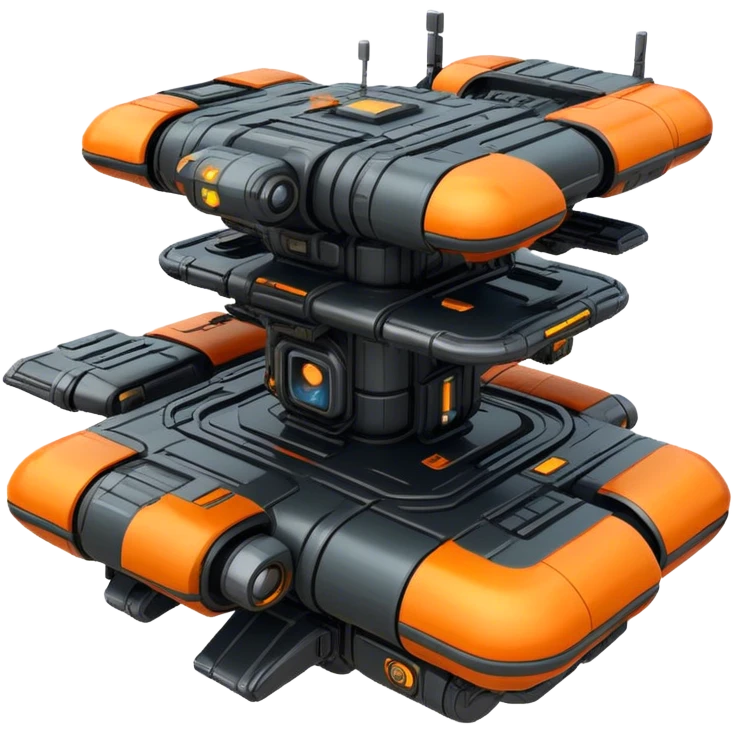 Orange, cyberpunk style, neon, gravity realistic space station emoji