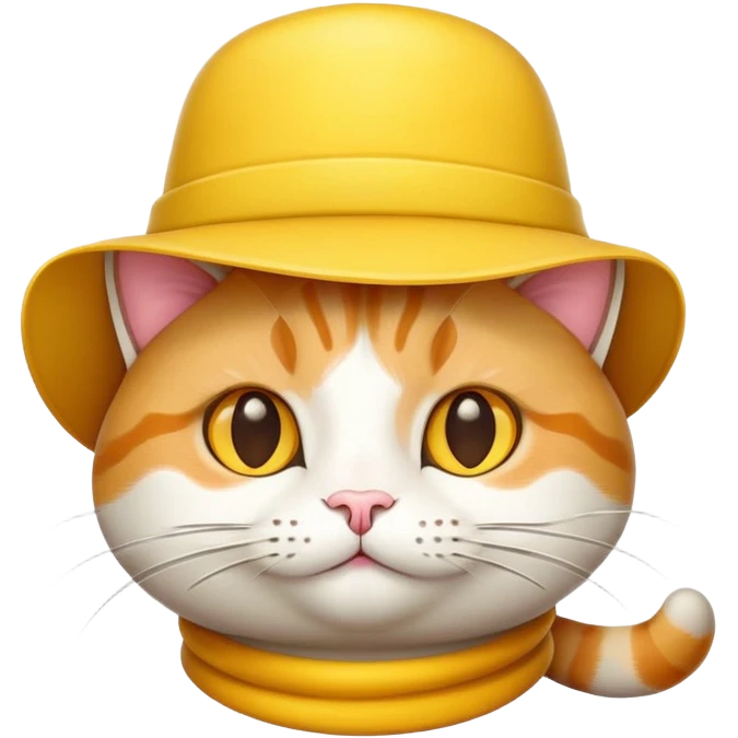 cheese cat wearing a yellow hat emoji
