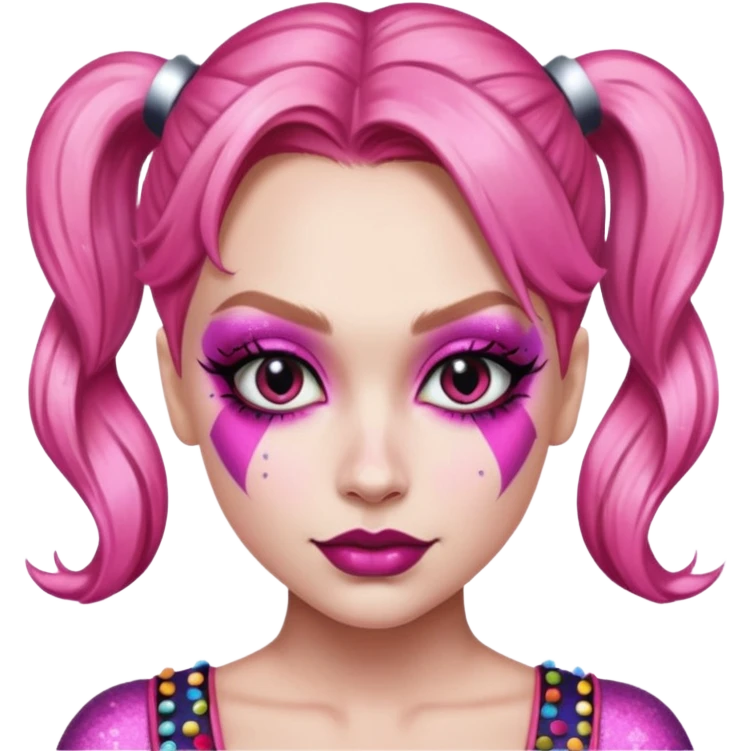 Glitter pink Harley Quinn emoji