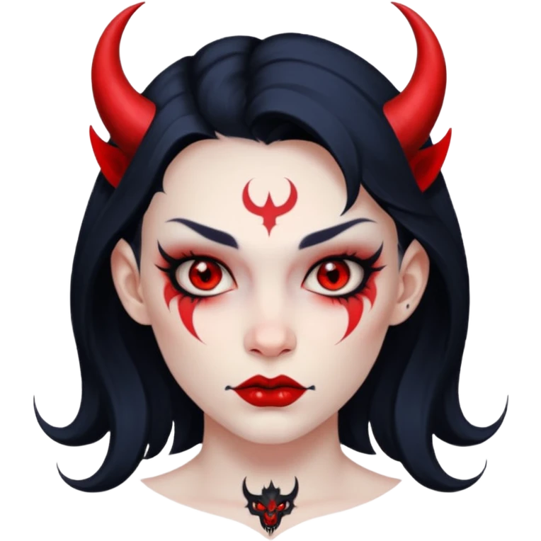 devil girl with face tattoo emoji