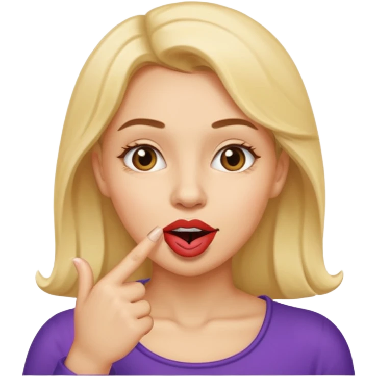 Cara coqueta con un dedo en la boca emoji