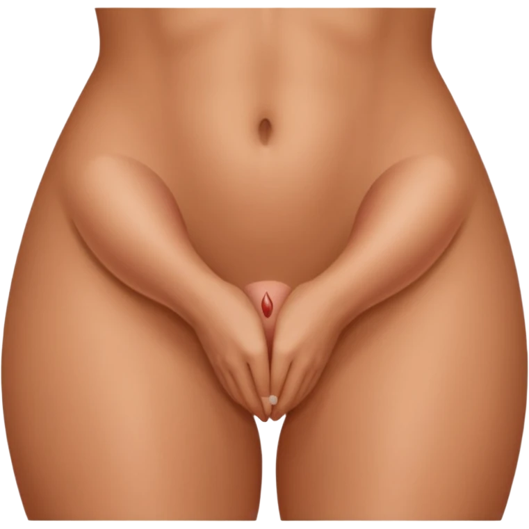 nude woman zoomed in vagina with cock next to it emoji