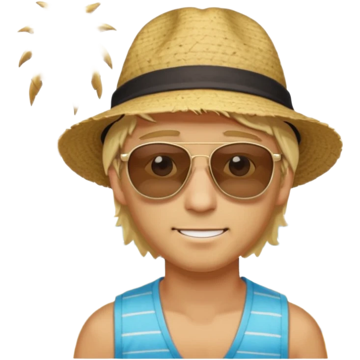 Blonde guy tourist in a beach from Lima, Peru emoji