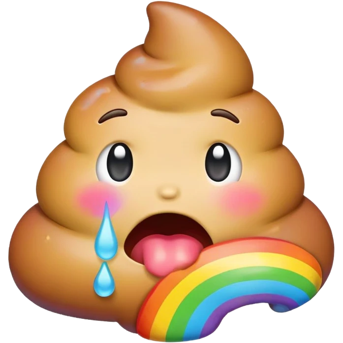 Rainbow poop emoji crying emoji