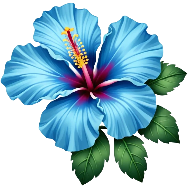 one blue hibiscus flower emoji