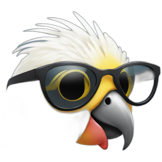 cockatiel with sunglasses emoji