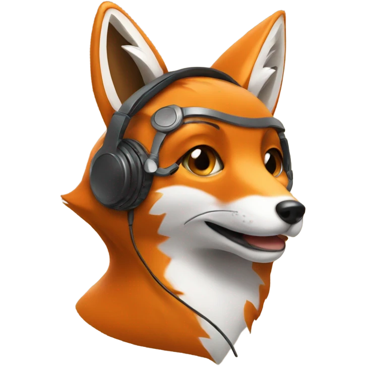 fox with headphone emoji