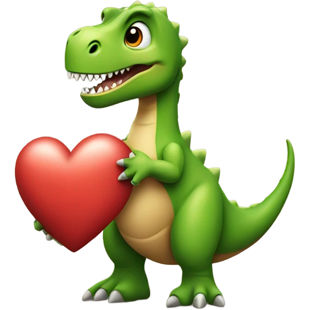 Dinosaur with heart emoji
