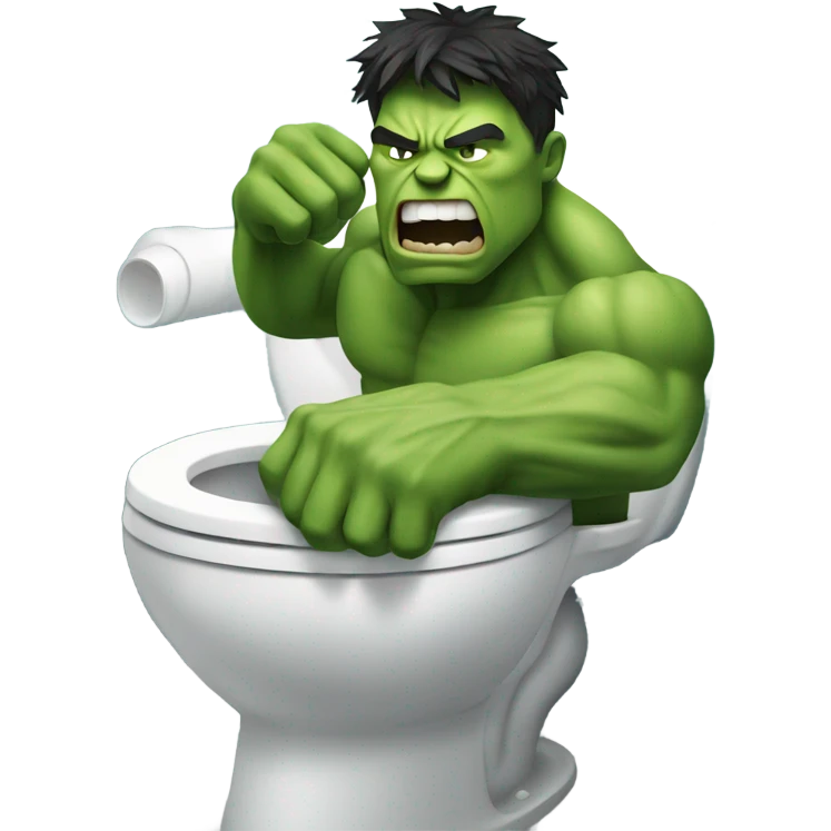 Hulk in toilet emoji