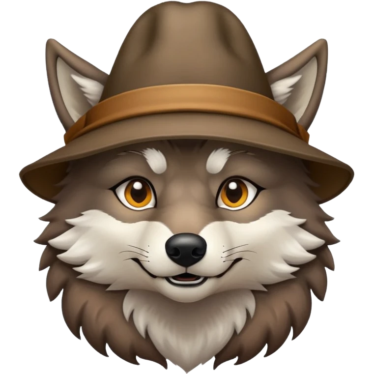 Wolf wearing hat emoji