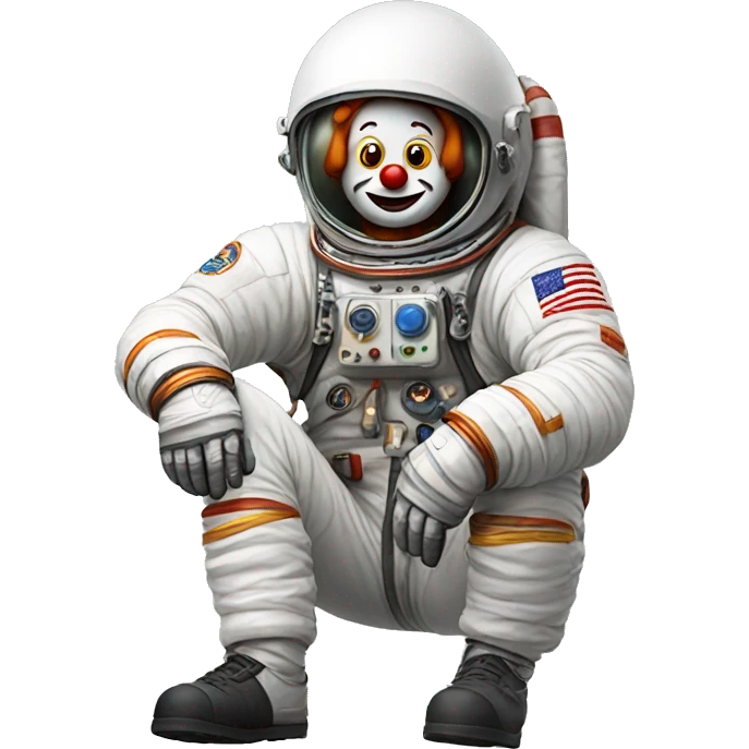 Astronaut clown with cigar emoji