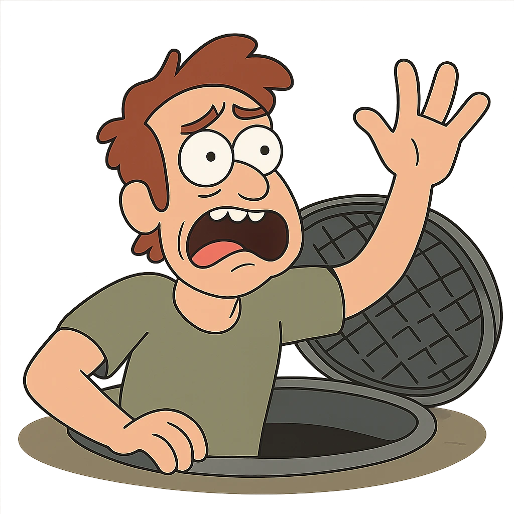 flat toon style open manhole cover emoji