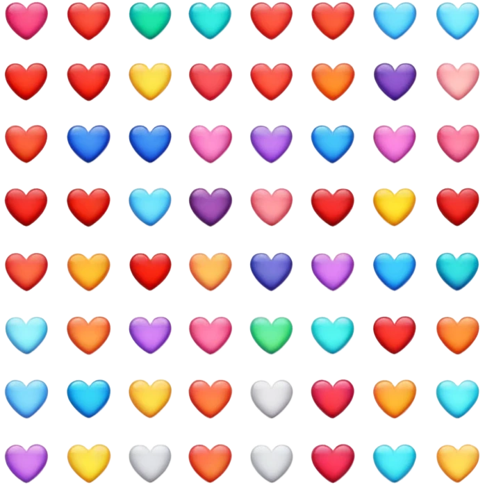Different color hearts emoji
