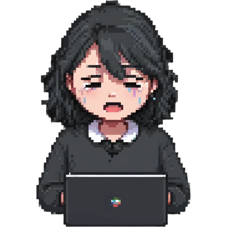 crying woman with laptop emoji