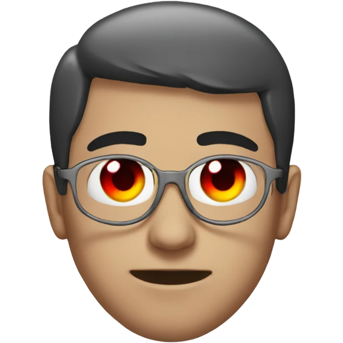 Guy with red eyes and smoke around him emoji