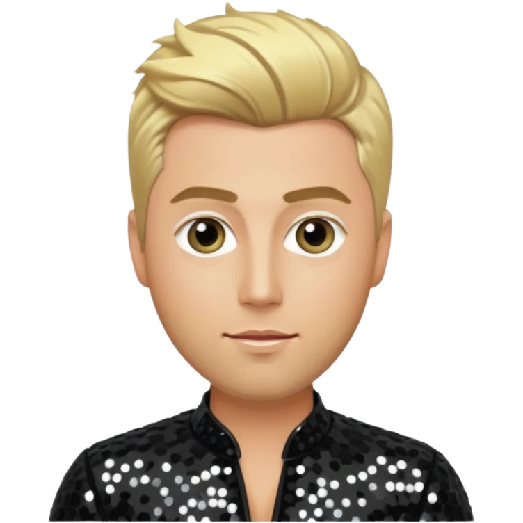 Lance Bass from 'N Sync with blonde hair, black sequin outfit, light skin emoji