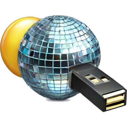 pendrive with disco ball emoji