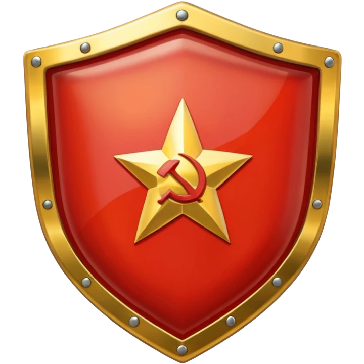 generate a very realistic shield metal with the USSR flag emoji