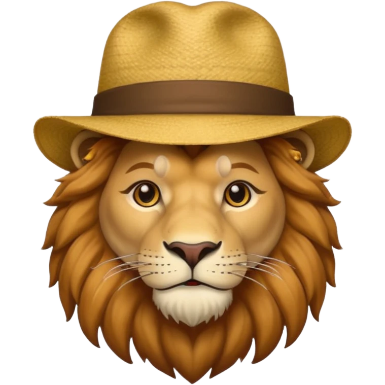 lion man wearing hat emoji