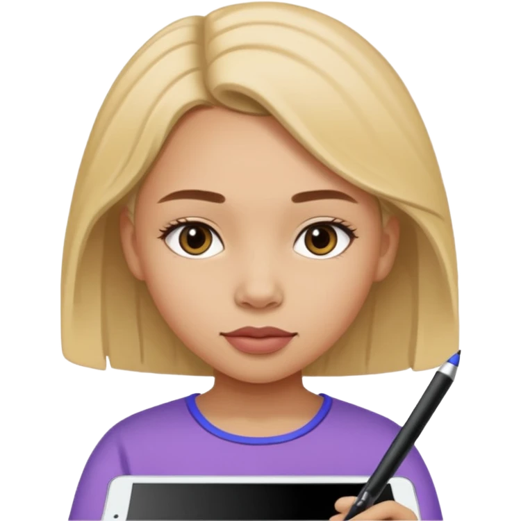 girl drawing on ipad emoji