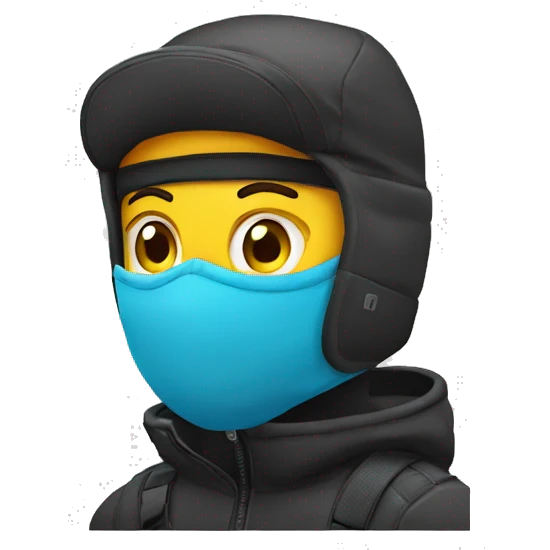 pulling ski mask on emoji
