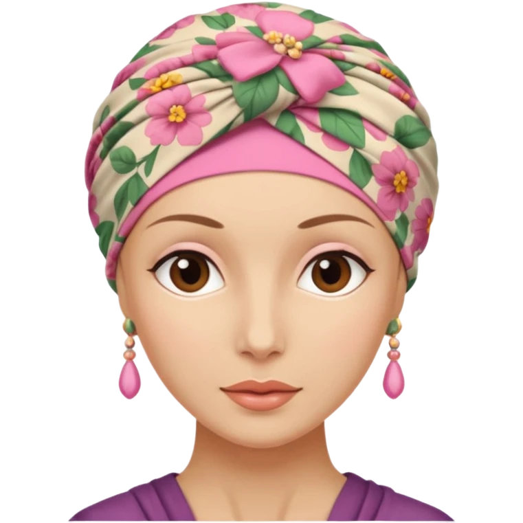 Mujer con turbante oncologico  emoji