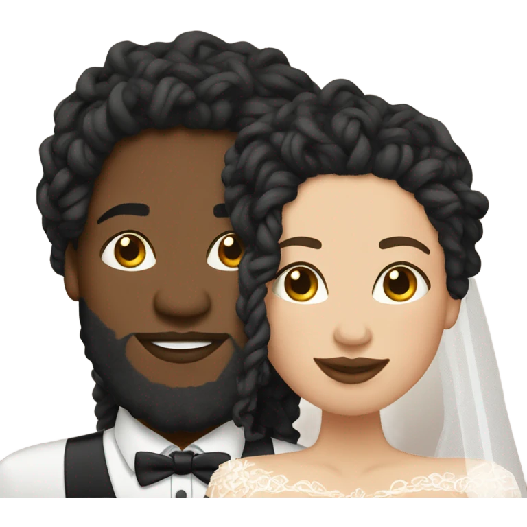 Plus size couple with locs wedding pale emoji