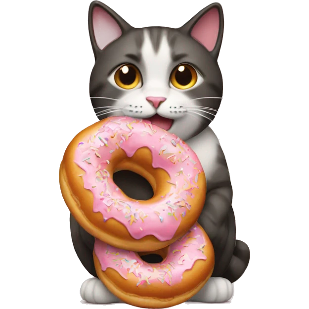 Cat with a doughnut  emoji