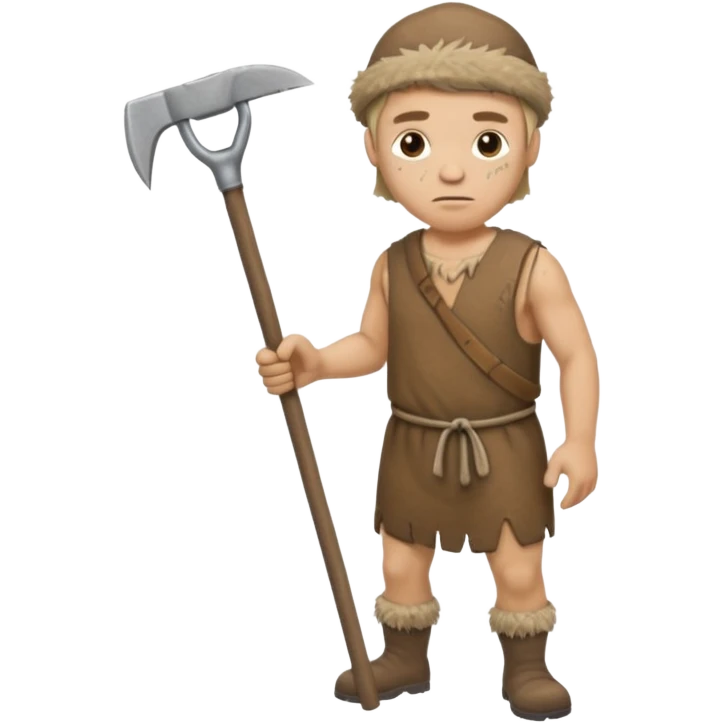 Stone age man  with Hoe Tool emoji