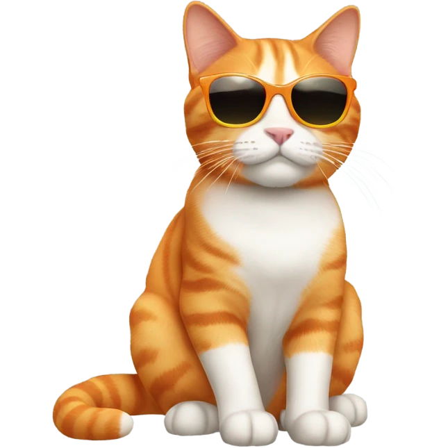 Orange cat with sunglasses ￼ emoji