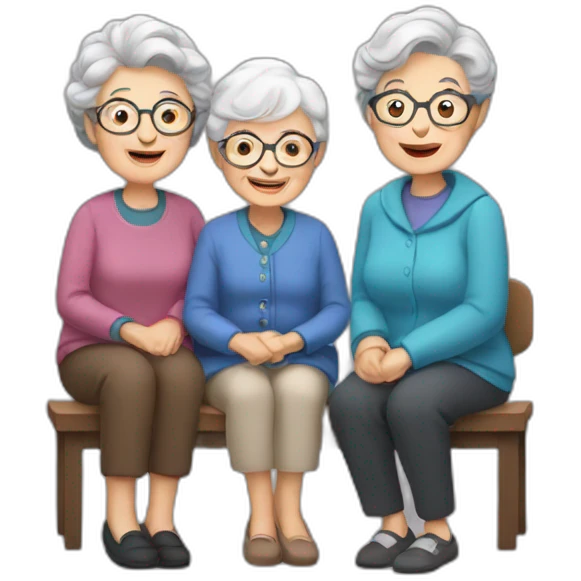 Granny with a friends emoji