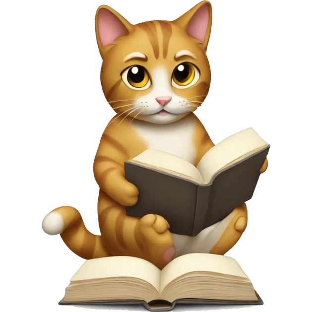 cat reading emoji