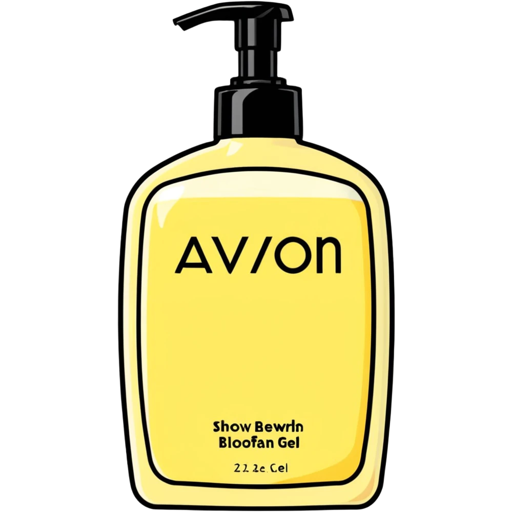 AVON shower gel, body scrub, and loofah emoji