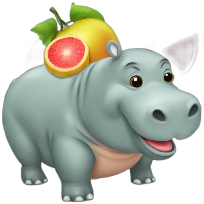 un hippopotame qui mange une pasteque emoji