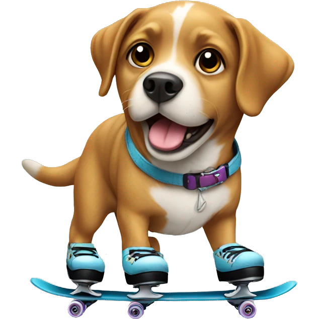 Dog on skates  emoji