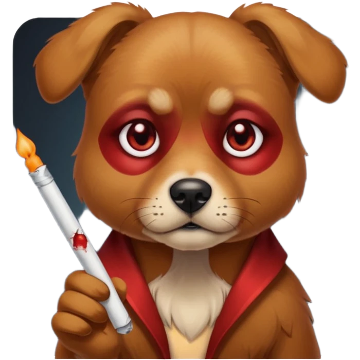 dog being a drug addict and smoking a joint emoji