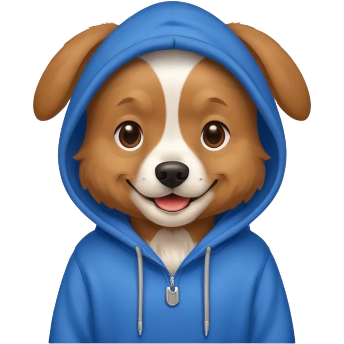 Realistic dog wearing hoodie emoji