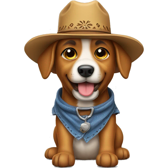 Dog wearing cowboy hat  emoji