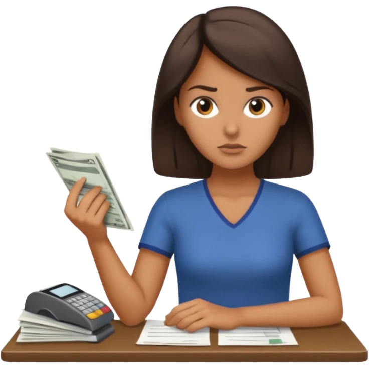 pago de cuentas, mujer emoji
