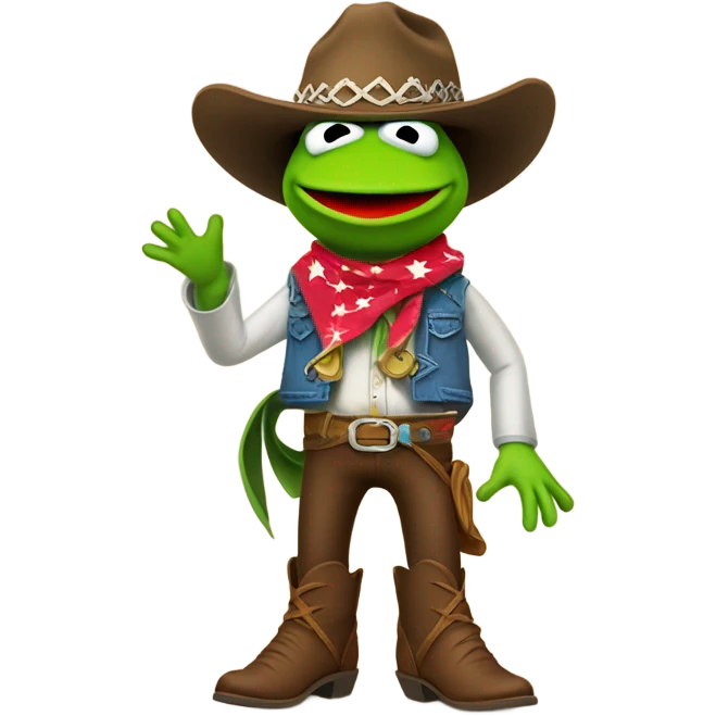 Kermit the frog with a cowboy emoji