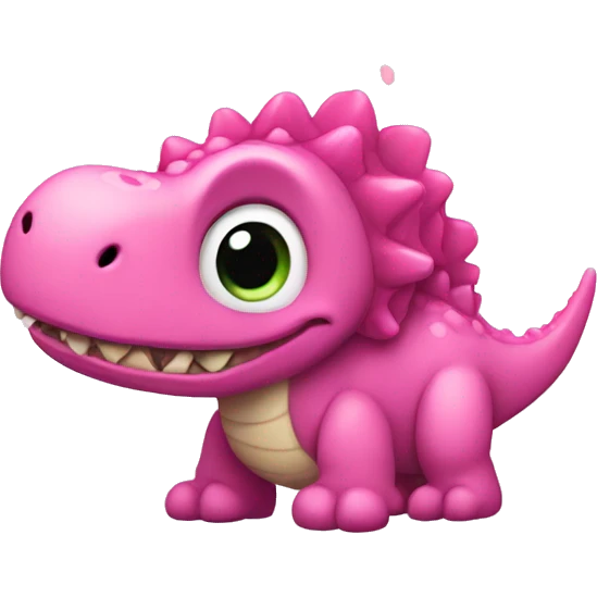 Dino with pink hearts emoji