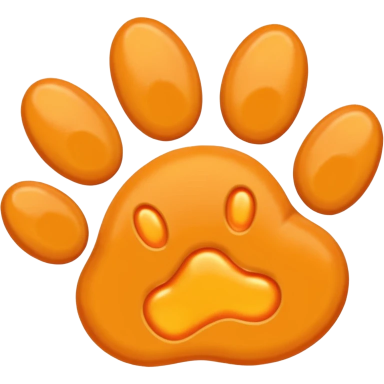 a very light pale pastel yellowy orange pawprint emoji