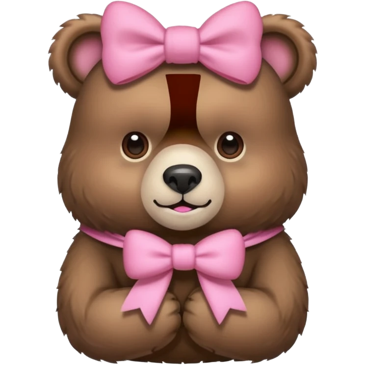 bear, pink bow emoji