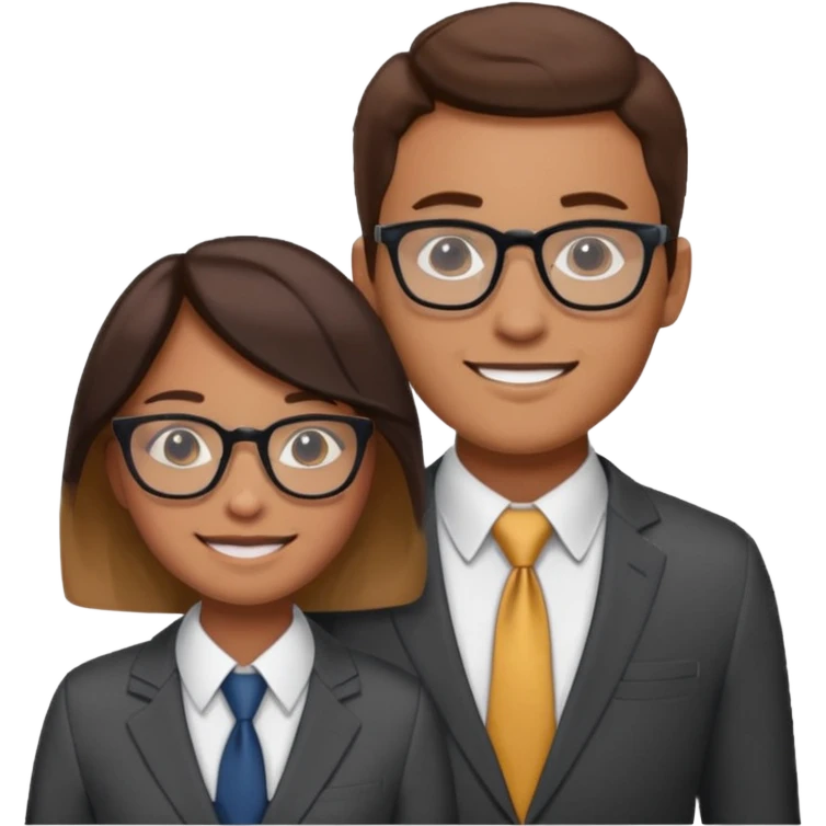i need an image of a man named clyde who provides basic credit reports. his girlfriend bonny is abind market analyst emoji
