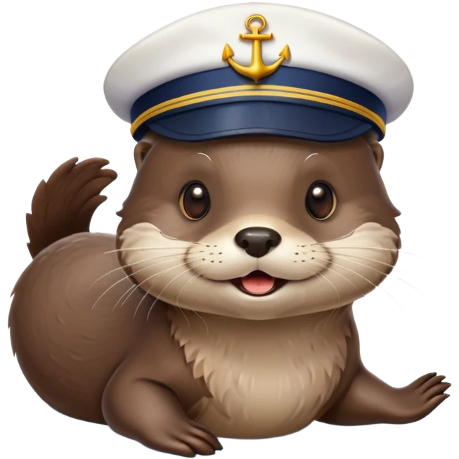 Otter wearing sailor hat emoji