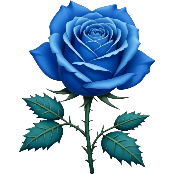 Blue rose with prickly the stem emoji