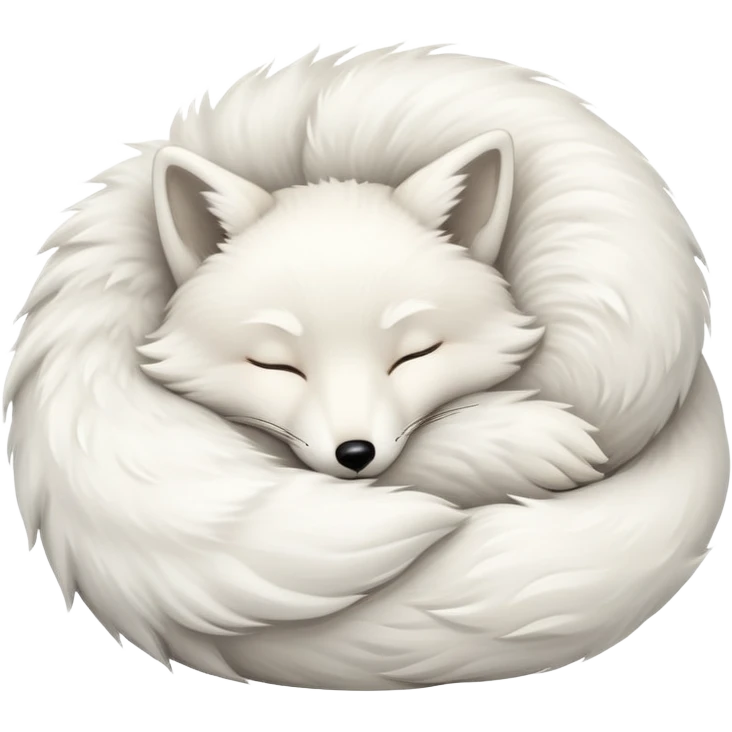 Sleeping white fox emoji