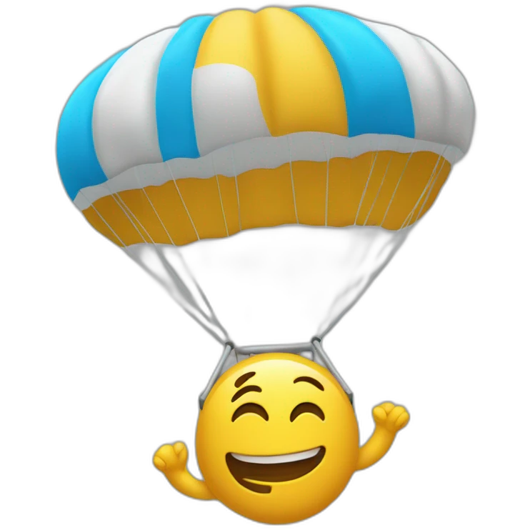 Un caca qui fait du saut en parachute emoji