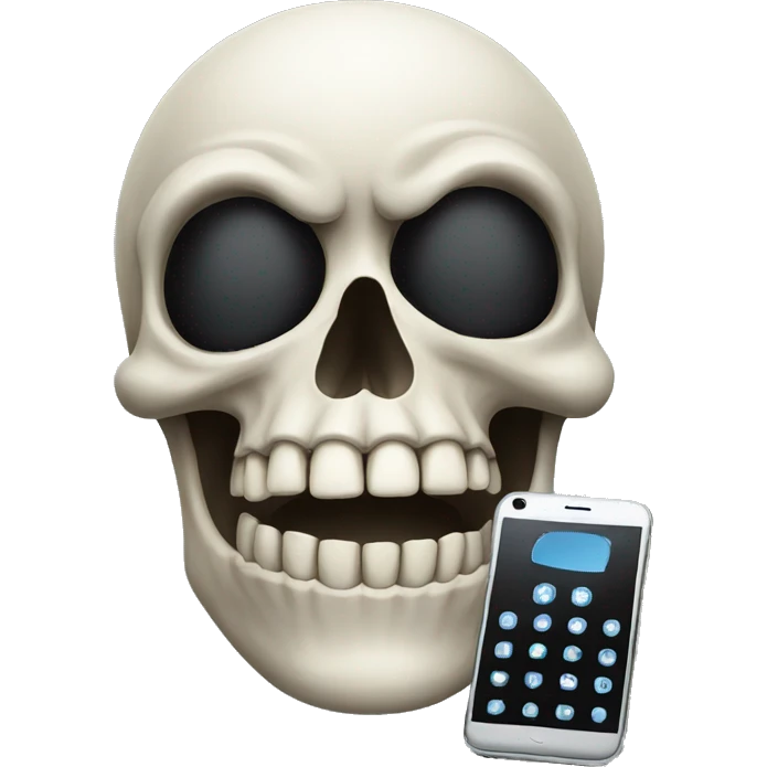 Skull with phone emoji