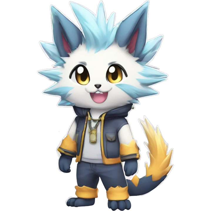 Anthro Scalie Spiky Cool Edgy Magical Shiny Colorful Pastel Sparkle Kemono-style Chibi Fantasy-Animal-Fakémon-Pokémon-Hybrid Fur Sona Aesthetic Full Body emoji
